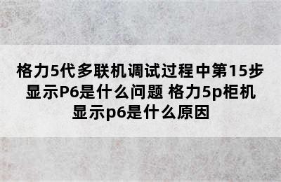 格力5代多联机调试过程中第15步显示P6是什么问题 格力5p柜机显示p6是什么原因